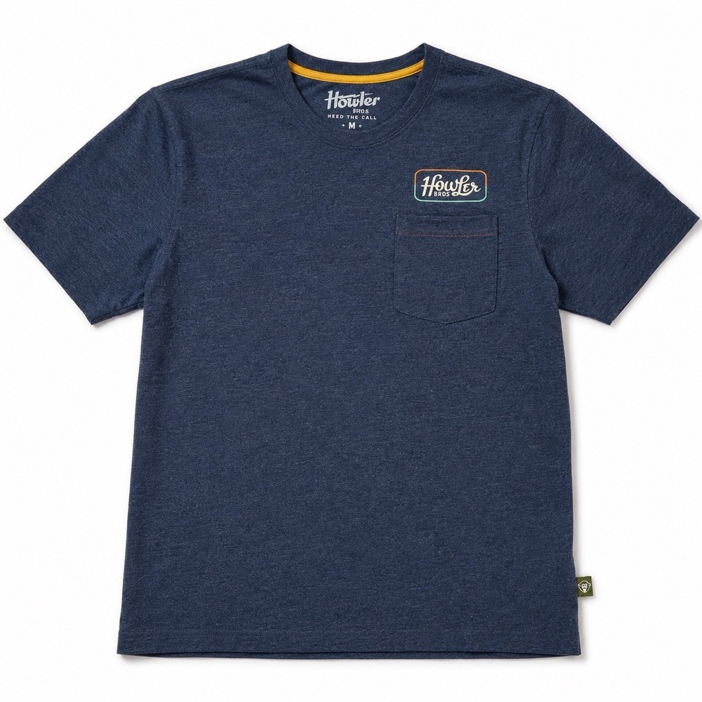 Howler Brothers Size M Heed The Call Pocket T Shirt‎ Blue Outdoor Western Texas
